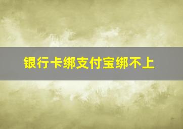 银行卡绑支付宝绑不上