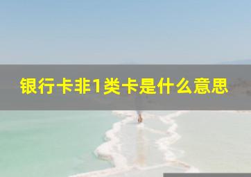 银行卡非1类卡是什么意思