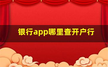 银行app哪里查开户行