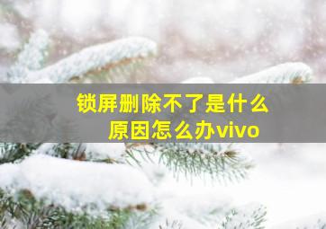 锁屏删除不了是什么原因怎么办vivo