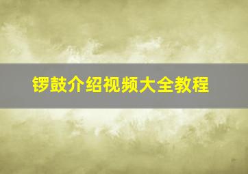 锣鼓介绍视频大全教程