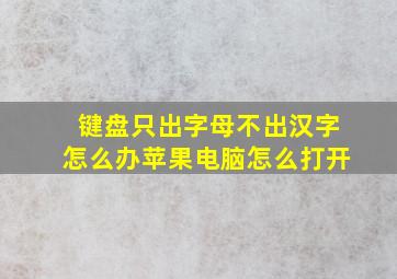 键盘只出字母不出汉字怎么办苹果电脑怎么打开