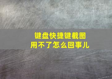 键盘快捷键截图用不了怎么回事儿