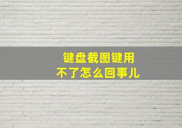 键盘截图键用不了怎么回事儿