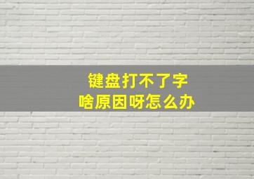 键盘打不了字啥原因呀怎么办