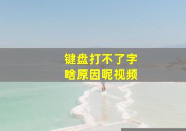 键盘打不了字啥原因呢视频