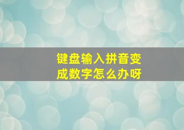 键盘输入拼音变成数字怎么办呀