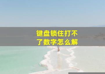 键盘锁住打不了数字怎么解