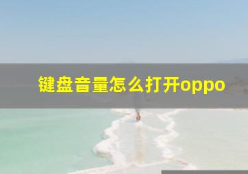 键盘音量怎么打开oppo