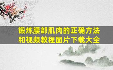 锻炼腰部肌肉的正确方法和视频教程图片下载大全