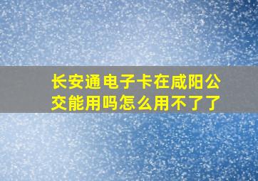 长安通电子卡在咸阳公交能用吗怎么用不了了