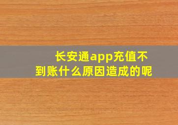 长安通app充值不到账什么原因造成的呢