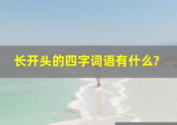 长开头的四字词语有什么?