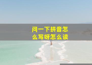 问一下拼音怎么写呀怎么读