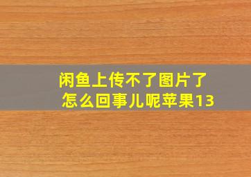 闲鱼上传不了图片了怎么回事儿呢苹果13