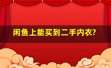 闲鱼上能买到二手内衣?