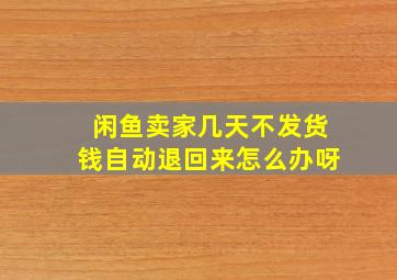 闲鱼卖家几天不发货钱自动退回来怎么办呀