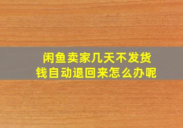 闲鱼卖家几天不发货钱自动退回来怎么办呢