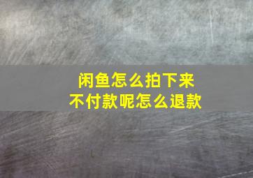 闲鱼怎么拍下来不付款呢怎么退款