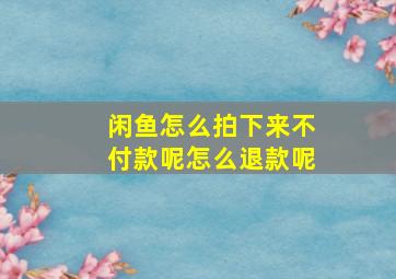 闲鱼怎么拍下来不付款呢怎么退款呢