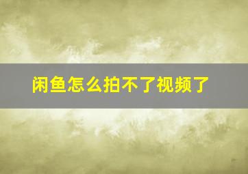 闲鱼怎么拍不了视频了