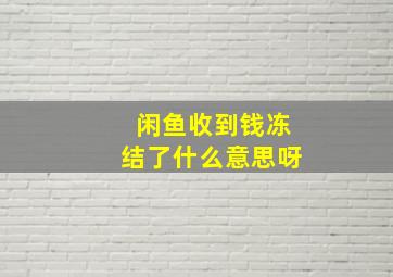 闲鱼收到钱冻结了什么意思呀