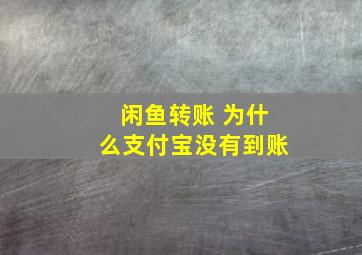 闲鱼转账 为什么支付宝没有到账