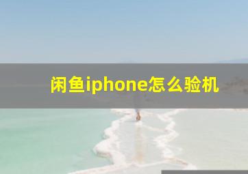 闲鱼iphone怎么验机