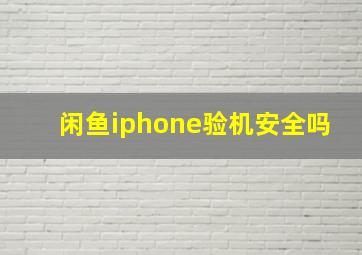 闲鱼iphone验机安全吗