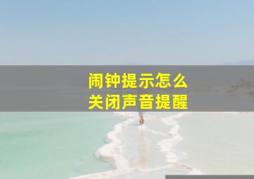 闹钟提示怎么关闭声音提醒