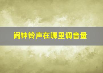 闹钟铃声在哪里调音量