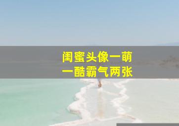 闺蜜头像一萌一酷霸气两张