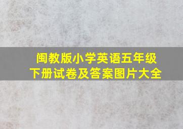 闽教版小学英语五年级下册试卷及答案图片大全