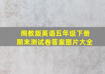 闽教版英语五年级下册期末测试卷答案图片大全