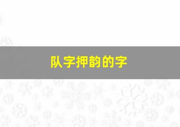 队字押韵的字