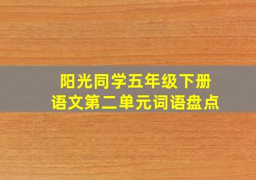 阳光同学五年级下册语文第二单元词语盘点