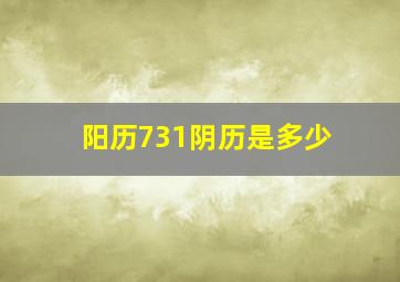 阳历731阴历是多少