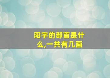 阳字的部首是什么,一共有几画