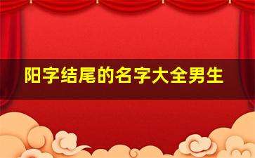 阳字结尾的名字大全男生