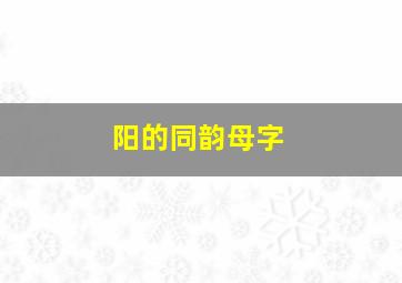 阳的同韵母字