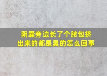 阴囊旁边长了个脓包挤出来的都是臭的怎么回事