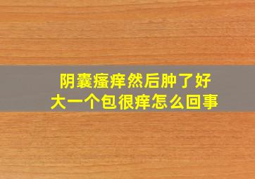 阴囊瘙痒然后肿了好大一个包很痒怎么回事