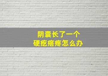 阴囊长了一个硬疙瘩疼怎么办