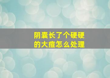 阴囊长了个硬硬的大痘怎么处理