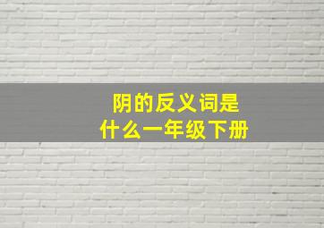 阴的反义词是什么一年级下册