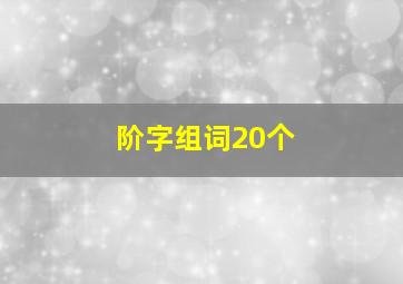 阶字组词20个