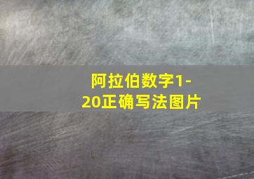 阿拉伯数字1-20正确写法图片