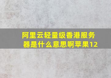 阿里云轻量级香港服务器是什么意思啊苹果12