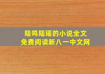 陆鸣陆瑶的小说全文免费阅读新八一中文网