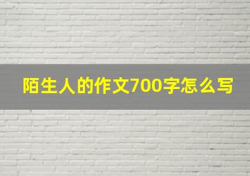 陌生人的作文700字怎么写